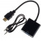 Adaptor convertor HDMI la VGA - HDMI TO VGA + cablu audio - full hd , noi