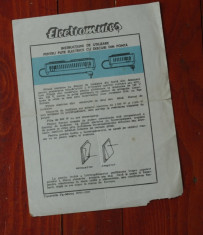 pliant - Electromures - instructiuni plita electrica cu discuri din fonta - 1976 foto