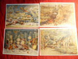 Set 6 Ilustrate Acvariul din Berlin ,interbelic Germania , color ,15x 10,5 cm