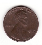 U.S.A. 1 cent 1980, America de Nord