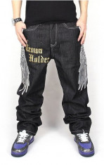 Pizoff Hip Hop Graffiti Print Baggy Jeans Denim foto