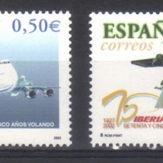SPANIA 2002, Aviatie, serie neuzată, MNH