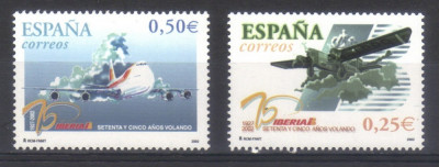 SPANIA 2002, Aviatie, serie neuzată, MNH foto