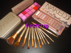 Trusa machiaj Naked Urban Decay 2 3 4 fard set 12 pensule make up paleta rujuri foto