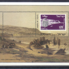 ISRAEL 1987, Aviatie, timbru pe timbru, bloc neuzat, MNH