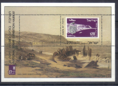 ISRAEL 1987, Aviatie, timbru pe timbru, bloc neuzat, MNH foto