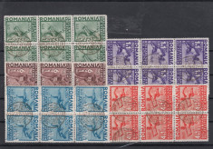 ROMANIA 1937 LP 121 BALCANIADA DE ATLETISM BLOCURI DE 6 SERII PRIMA ZI foto