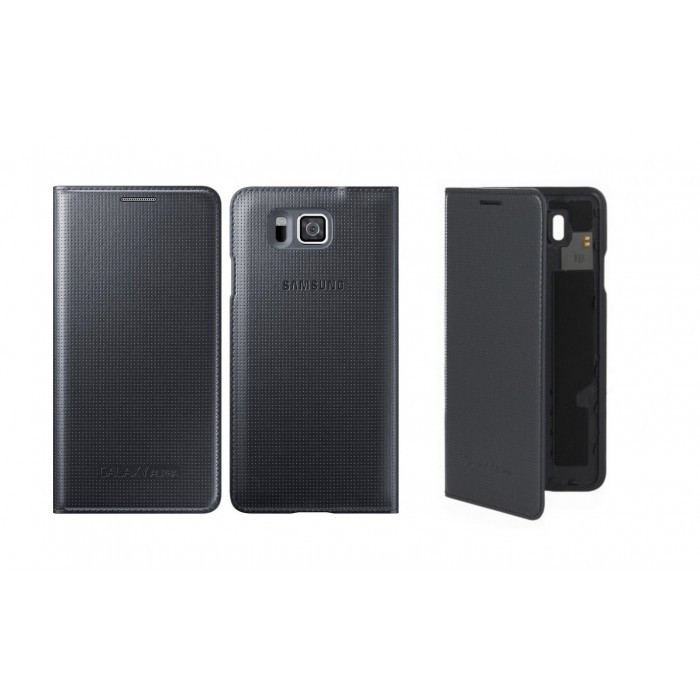 Husa Flip Cover Samsung Galaxy ALPHA SM-G850 neagra ORIGINALA