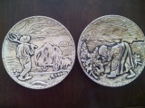 set farfurii deco (CERAMICA IN RELIEF) - &quot; munca LA camp&quot;