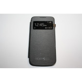 Husa Flip Cover S-View Samsung S4 Mini i9190 neagra, Samsung Galaxy S4 Mini, Cu clapeta, Piele Ecologica