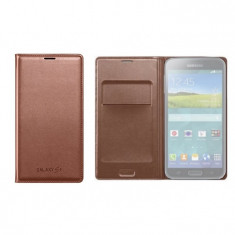 Husa Flip Cover Samsung Galaxy S5 SM-G900F gold ORIGINALA