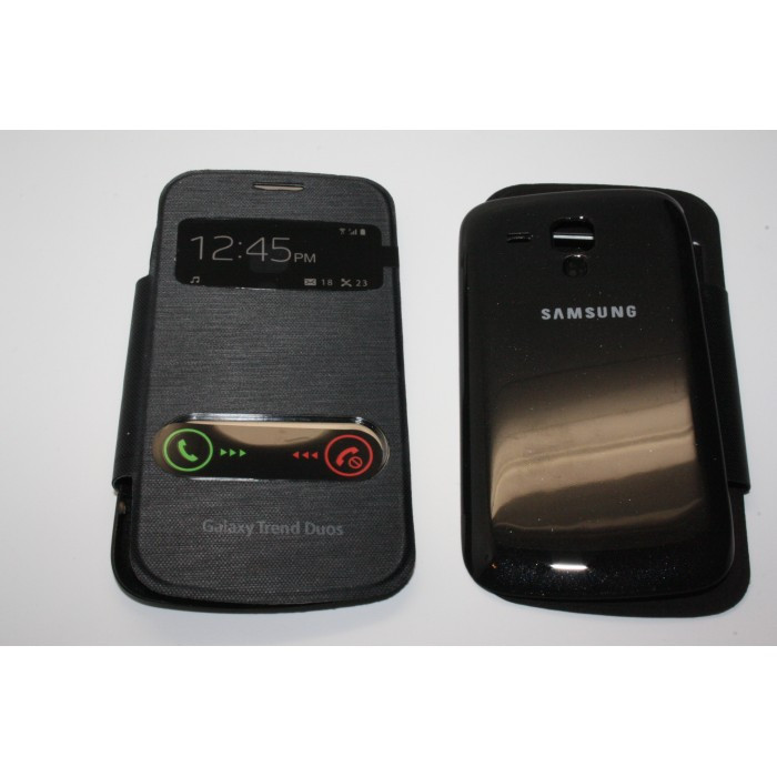 Husa Flip Cover S-View Samsung Trend Duos S7562 neagra