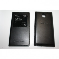 Husa Flip Cover S-View NFC Samsung Note 3 neagra foto