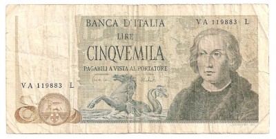 ITALIA 5000 LIRE 1973 Uzata foto