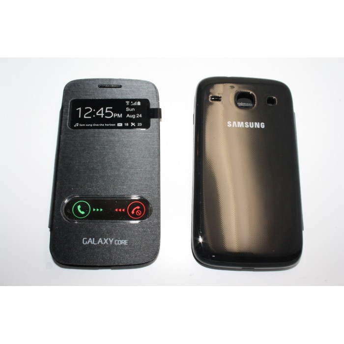 Husa Flip Cover S-View Samsung Galaxy Core i8260 neagra