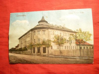 Ilustrata Caransebes - Liceul Traian Dodu - Ed.Cartea Banatului 1926 foto