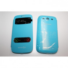 Husa Flip Cover S-View Samsung S3 i9300 albastra