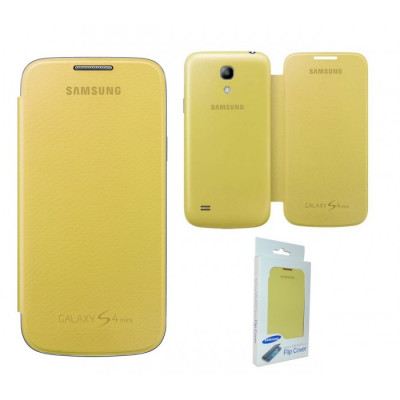 Husa Flip Cover Samsung Galaxy S4 Mini i9190 galbena ORIGINALA foto