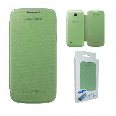 Husa Flip Cover Samsung Galaxy S4 Mini i9190 verde ORIGINALA foto