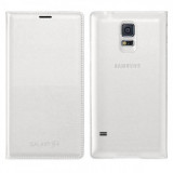 Husa Flip Cover Samsung Galaxy S5 SM-G900F alba ORIGINALA, Alb, Alt model telefon Samsung, Cu clapeta