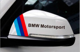 Set 2 buc Sticker Logo BMW Motorsport pentru oglinzi laterale scris NEGRU, Universal