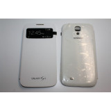 Husa Flip Cover S-View Samsung S4 i9500 alba, Piele Ecologica, Cu clapeta