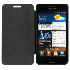 Flip cover negru protectie Samsung Galaxy S2 I9100 S II Plus Livrare imediata foto