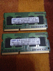 Kit Memorie RAM laptop Samsung 2GB DDR3 ( 2 x 1GB ) Dual Channel PC3 8500 foto