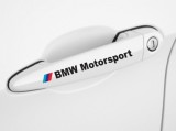 Set 4 buc Sticker Logo BMW Motorsport pentru manere usi scris NEGRU