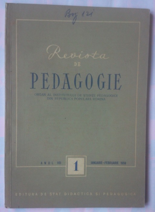 REVISTA DE PEDAGOGIE - NR. 1, ANUL VIII, IANUARIE-FEBRUARIE 1959
