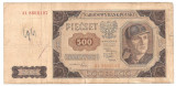 POLONIA 500 ZLOTYCH ZLOTI 1948 U