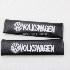 2 x husa carbon design pentru centura de siguranta Volkswagen foto