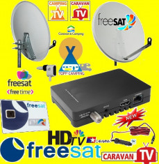 CAMPING-TIR-RULOTA-kit complet-ANTENA TV FREESAT alimentare 12 v foto