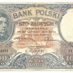 POLONIA 100 Zlotych 1919 (1924) F