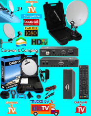 Antena Auto cu televizor si receptor hd compatibil,internet,focus sat si freesat foto