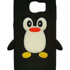 Husa pinguin soft silicon Samsung Galaxy S6 + folie protectie ecran