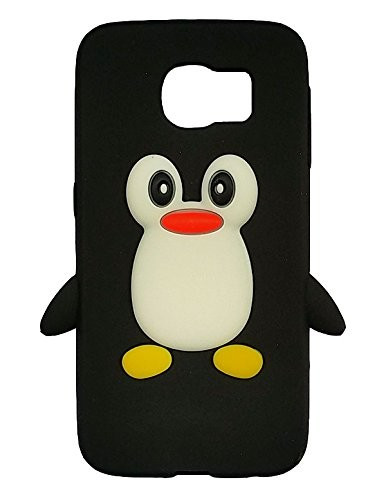 Husa pinguin soft silicon Samsung Galaxy S6 + folie protectie ecran