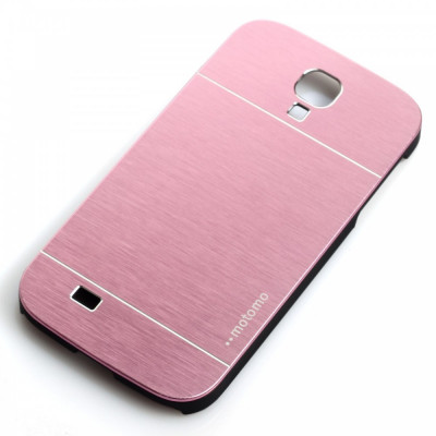 Husa roz pink aluminiu + plastic MOTOMO Samsung Galaxy S4 i9500 i9505 + folie foto