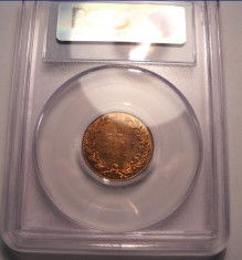 2 bani 1867 Heaton PCGS Specimen 64 RB Piesa de Colectie foto