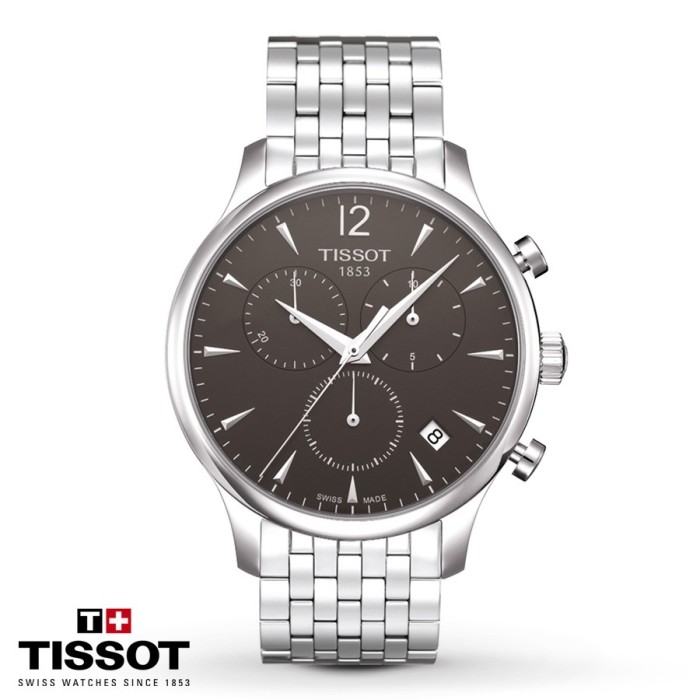 Ceas Tissot Tradition Swiss Dark Gray Chronograph foto mare Ceas Tissot Tradition Swiss Dark Gray Chronograph foto mare