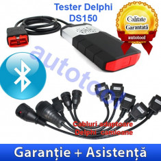 Tester Delphi DS150E cu Bluetooth + Cabluri camioane Autocom/Delphi - Garantie foto