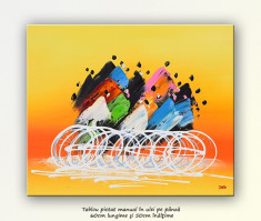 Tablou modern abstract - Biciclisti 3 (60x50cm) foto