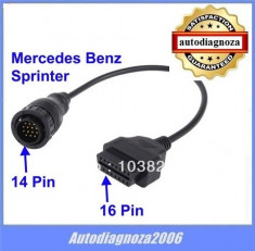 Cablu adaptor Mercedes Sprinter - VW LT 14 pini tester auto DS150 CDP+ OBD2 foto