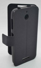 Husa flip stand HTC Desire 510 Book Case neagra ( folie inclusa ) foto