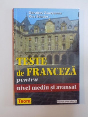 TESTE DE FRANCEZA PENTRU NIVEL MEDIU SI AVANSAT, de DARABOS ZSUZSANNA SI KISS SANDOR, 1999 foto