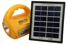 Kit Solar Lanterna/Lampa cu Radio MP3 incarcator USB Gdlite GD-7655B foto