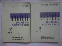 ANALELE ROMANO-SOVIETICE - PEDAGOGIE-PSIHOLOGIE - NR. 2/1960 SI NR. 3/1960