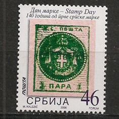 Serbia.2006 Ziua marcii postale-140 ani marca postala MS.367