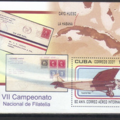 CUBA 2007, Aviatie, timbru pe timbru, serie neuzata, MNH