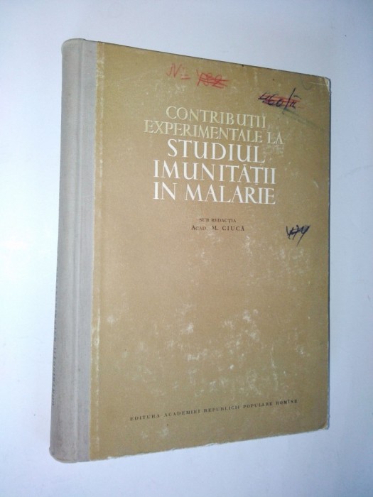 Contributii experimentale la studiul imunitatii in malarie - 1955